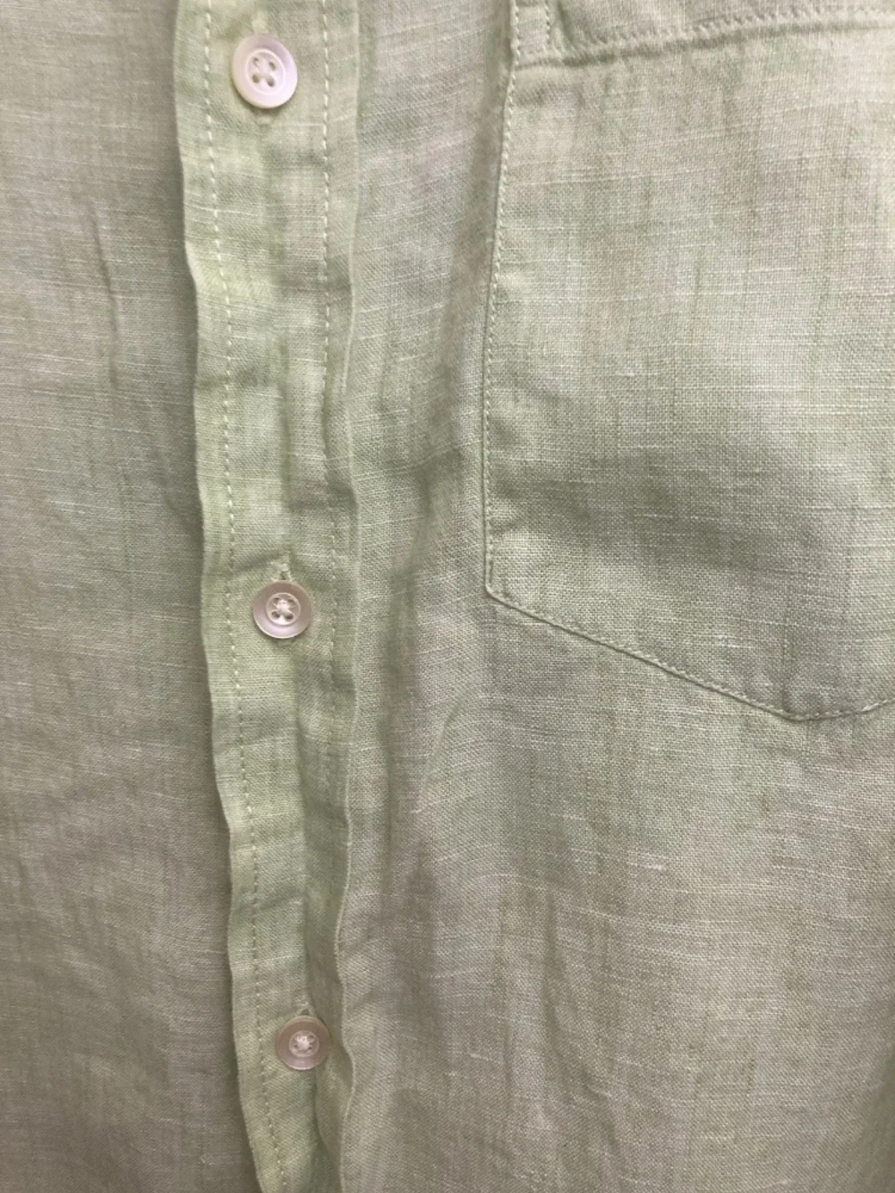 9-14 Banana Republic Button Up Shirt 100% Linen Resort Casual Green Large